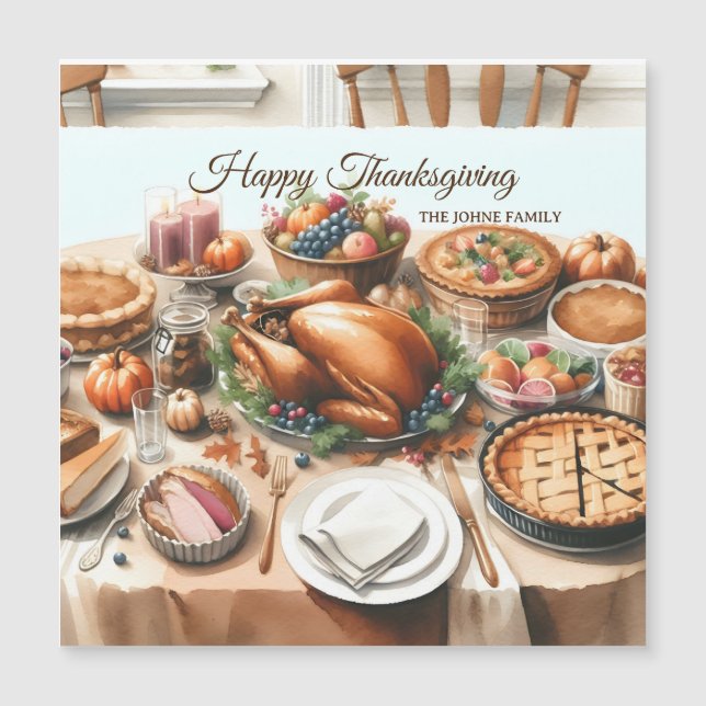 Watercolor Thanksgiving Illustration (Front)