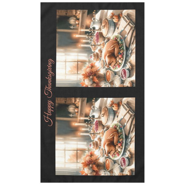 Watercolor Thanksgiving Illustration Tablecloth (Front)