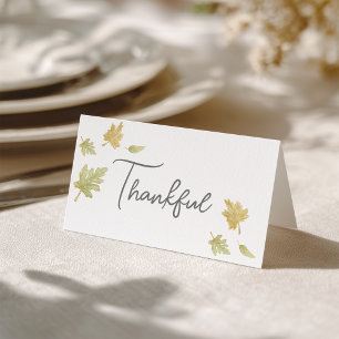 Watercolor Thanksgiving Place Card and Gratitude  