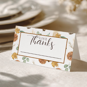 Watercolor Thanksgiving Place Card and Gratitude