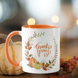Watercolor Thanksgiving Pumpkins Mug