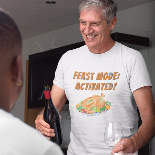 Watercolor Thanksgiving Turkey Feast Mode T-Shirt