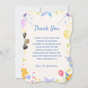 Watercolor Theme Baby Shower Thank You Card