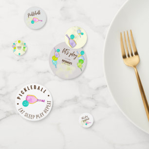 Watercolor Theme Pickleball Sports Birthday Party Confetti
