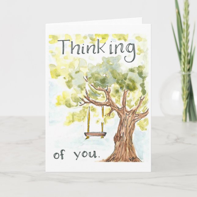 Watercolor Thinking of You Card (Front)