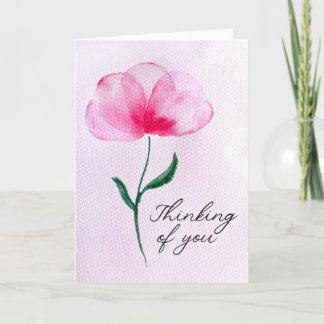 Watercolor Thinking of You Sympathy Floral Card