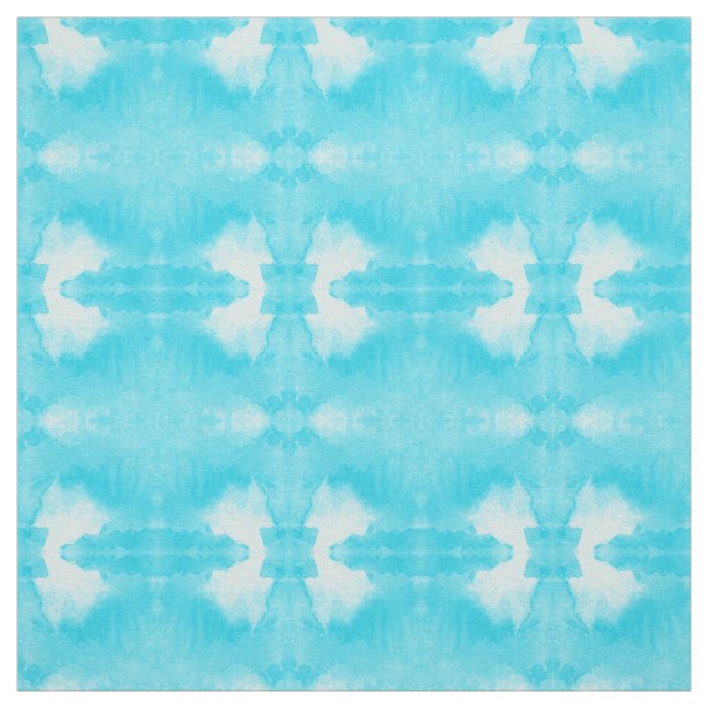 watercolor tie-dye teal pattern fabric (Swatch)