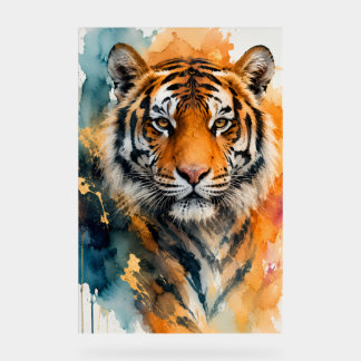 Watercolor Tiger Acrylic Sign