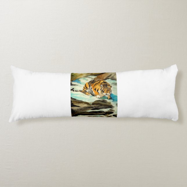 Watercolor Tiger Body Cushion (Front)