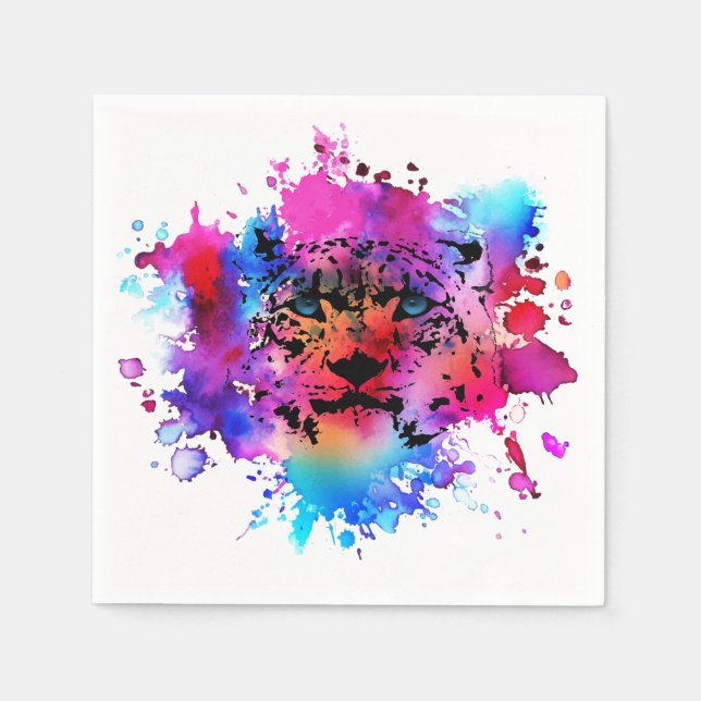 Watercolor Tiger Head Napkin (Front)