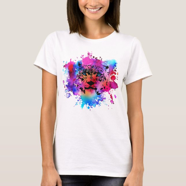 Watercolor Tiger Head T-Shirt (Front)