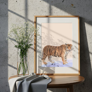 Watercolor Tiger Illustration Safari  Poster
