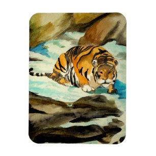Watercolor Tiger Magnet