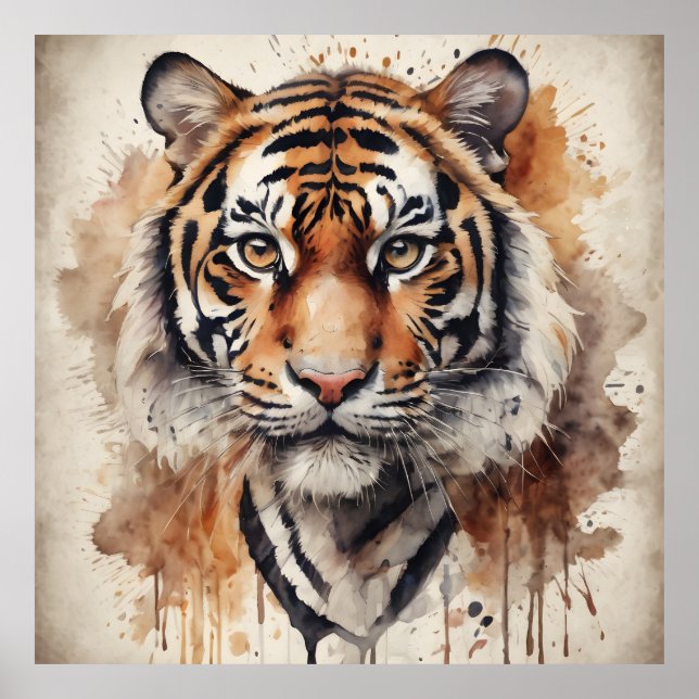 Watercolor Tiger no 10 Poster (Front)