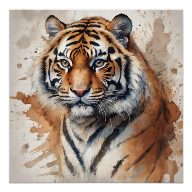 Watercolor Tiger no 9 Poster (Front)