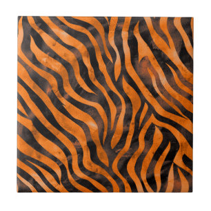 Watercolor Tiger Print Ceramic Tile
