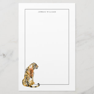 Watercolor Tiger Sitting Stationery