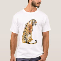 Watercolor Tiger Sitting