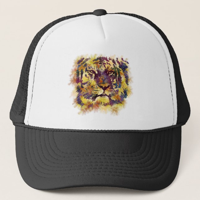 Watercolor Tiger Trucker Hat (Front)