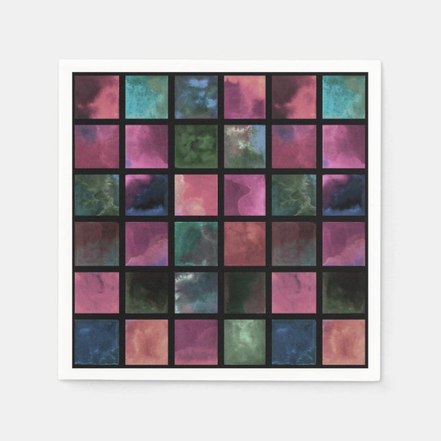 Watercolor, tile napkin (Front)