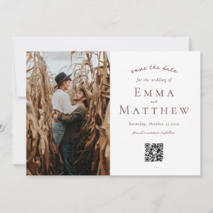 Watercolor Tile Pattern - QR & Photo Save The Date