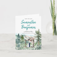 Watercolor Timeline Wedding Save the Date
