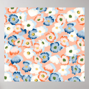 Watercolor Tiny Flowers: Vintage Pattern Poster