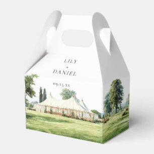 Watercolor Tipi Marquee Garden Outdoor Wedding Favour Box