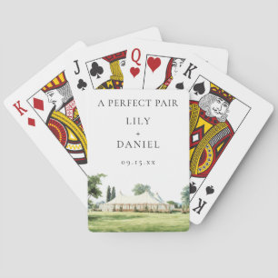 Watercolor Tipi Marquee Wedding Perfect Pair Favou Playing Cards
