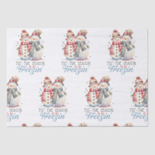 Watercolor tis the Season to freezin Tissue Paper