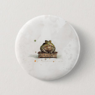 Watercolor Toad 6 Cm Round Badge