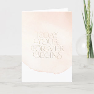 Watercolor Today Forever Begins wedding Thank You Card