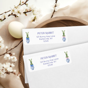 Watercolor Toile De Jouy Bunny Return Address Return Address Label