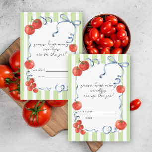 Watercolor tomato - guess how many candies enclosure card
