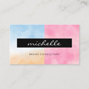 Watercolor Tones Simple Colourful Business Card