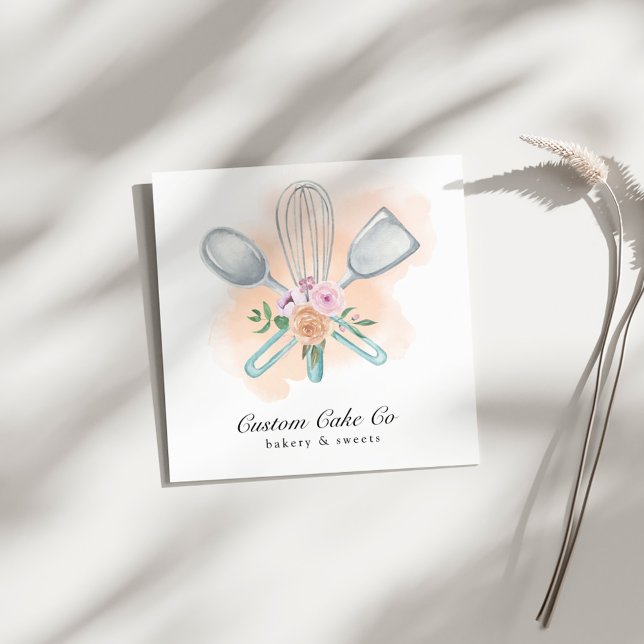 Watercolor Tools Bakery Business Card (Creator Uploaded)
