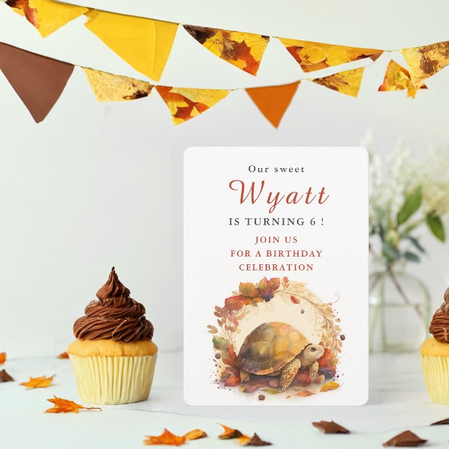 Watercolor Tortoise - Birthday Invitation Card (Creator Uploaded)