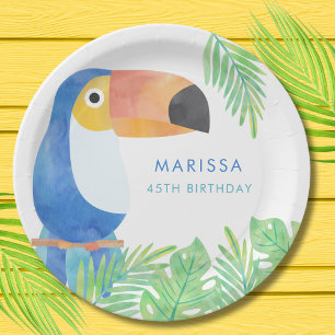 WATERCOLOR TOUCAN BIRTHDAY PAPER PLATE