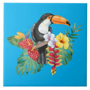 Watercolor Toucan Ceramic Tile