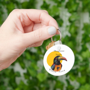 Watercolor toucan key ring