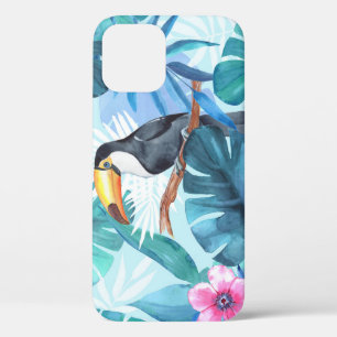 Watercolor Toucans: Tropical Seamless iPhone 12 Case