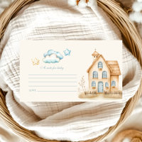 Watercolor Train Baby Shower Note for Baby