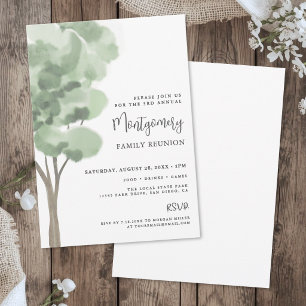 Watercolor Tree Family Reunion Invitation