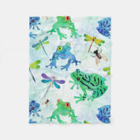 Watercolor Tree Frogs Dragonfly Nature