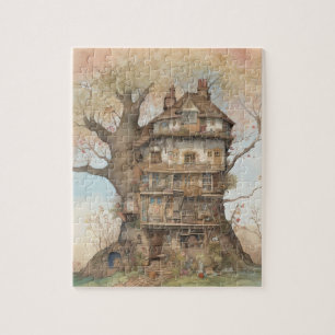 Watercolor Tree House Jigsaw Puzzle