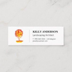 Watercolor Tree Icon   Tree Trimming Service Mini Business Card