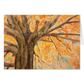 Watercolor Tree in Autumn Glory, blank inside
