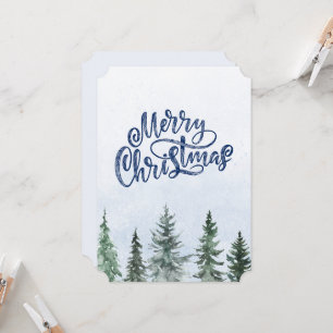 Watercolor Tree Non Photo Watercolor Christmas Card