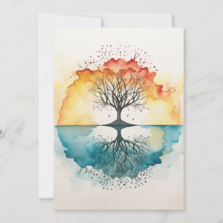 Watercolor Tree of Life Holiday Card