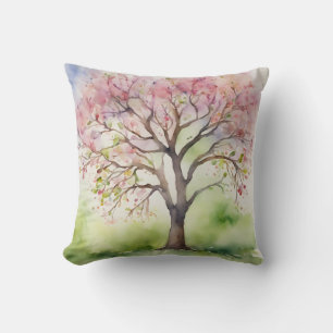 Watercolor Tree Painting Cushion